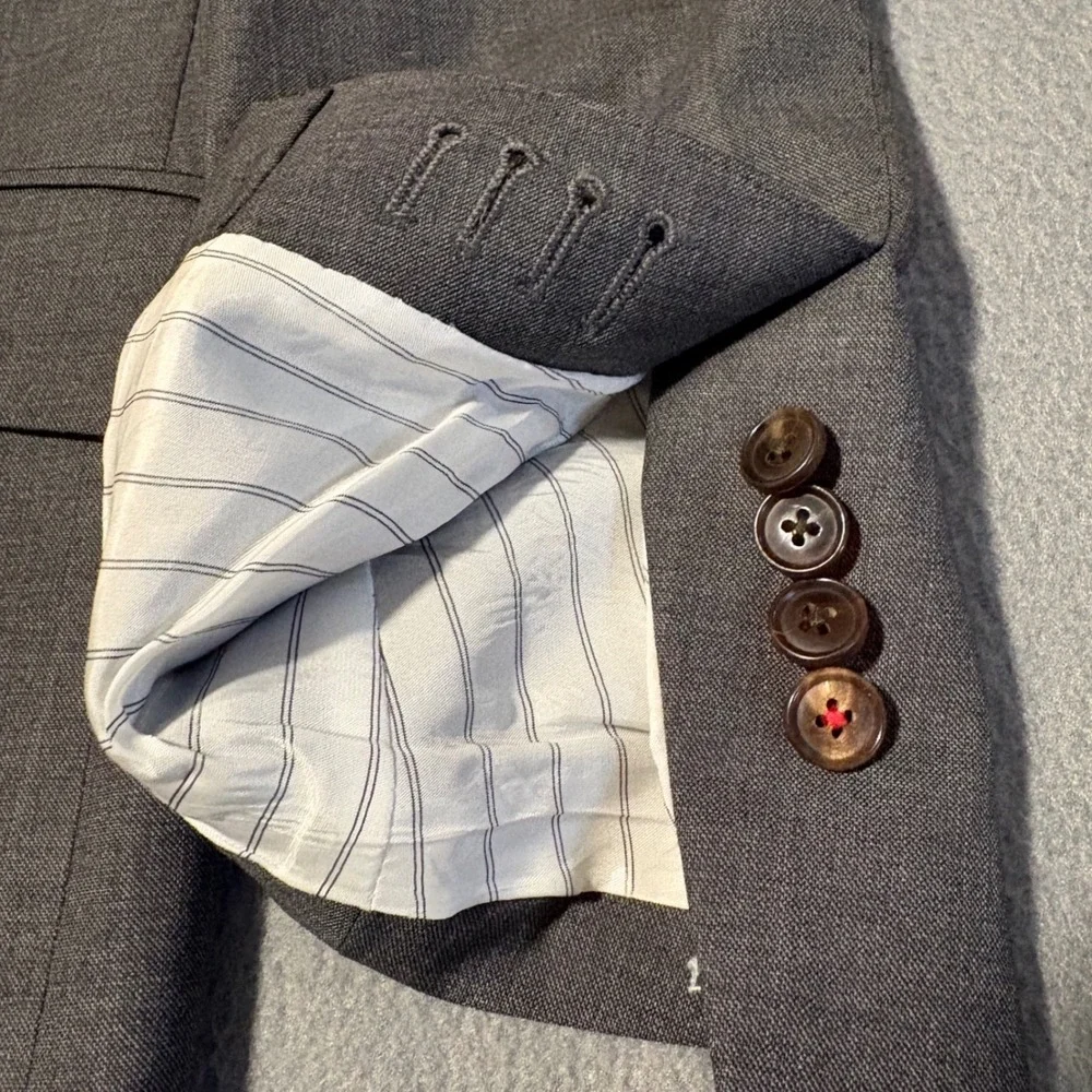 Lot 2 SuitSupply Sienna Blazer 34R Charcoal Grey Wool Vitale Barberis Canonico